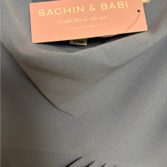 NWT Sachin & Babi Paulina 4-Way Stretch Crepe Gown –Slate Blue Slate Blue Size 6 - Picture 10 of 13